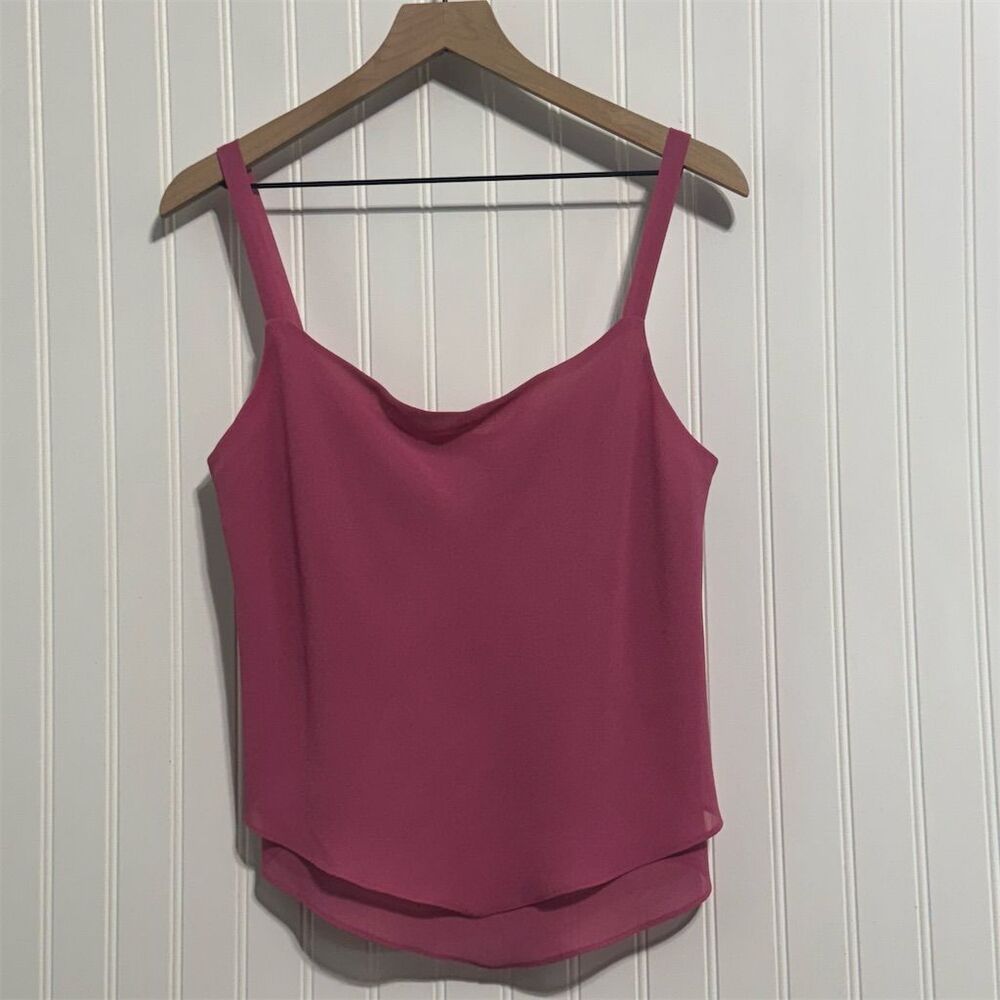 Vintage Ursula of Switzerland Pink Layered Tank Top 12 Coquette Handkerchief Hem